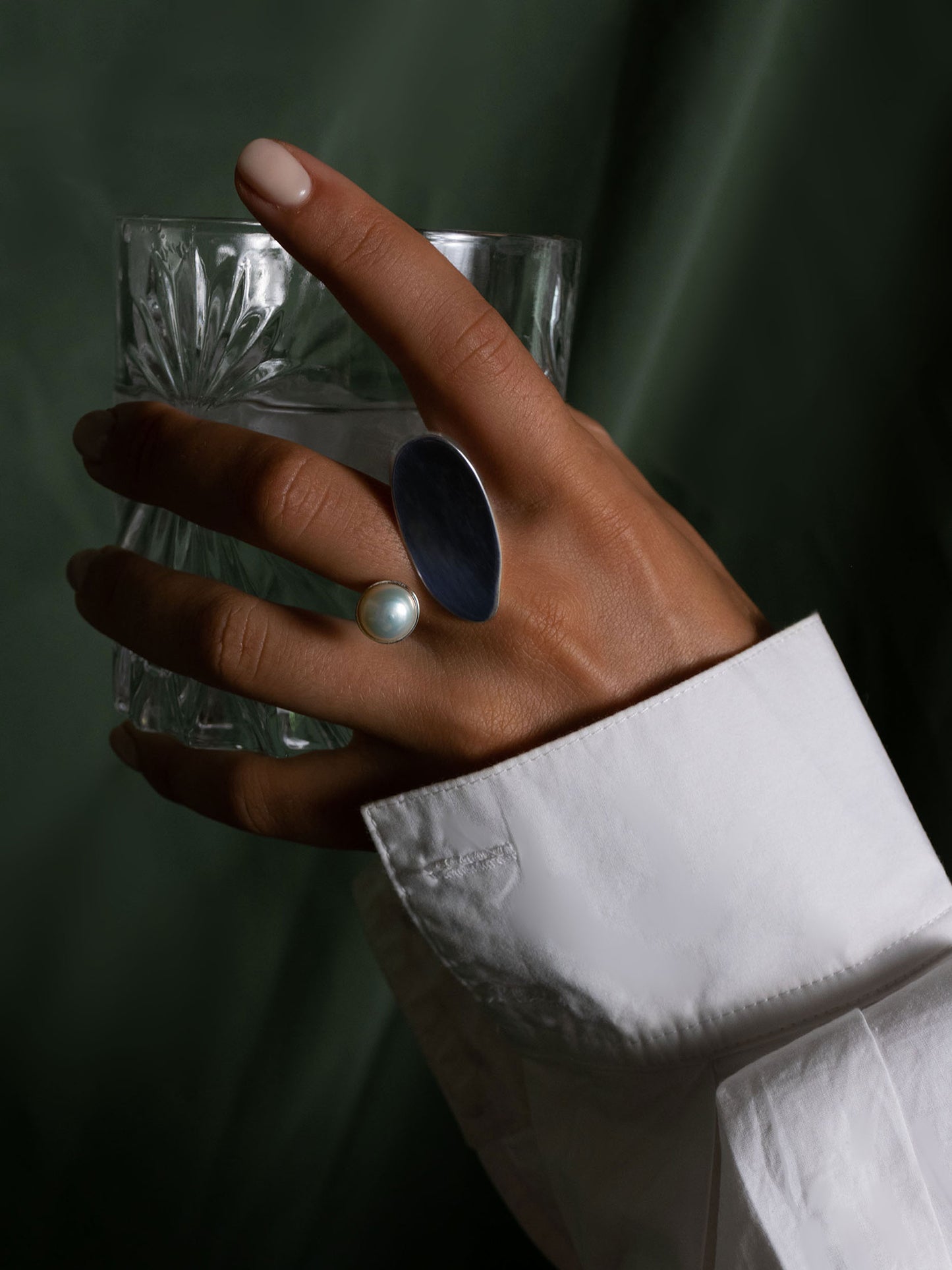 Boulder Ring with Pearl