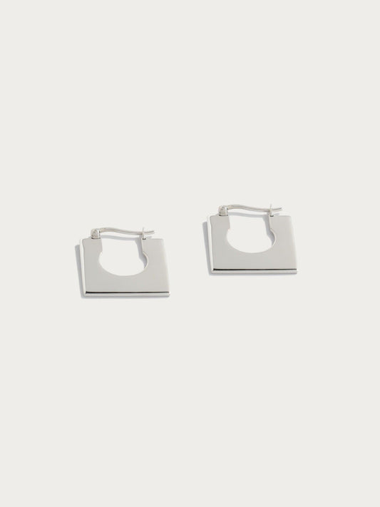 Square plate Hoop Earrings