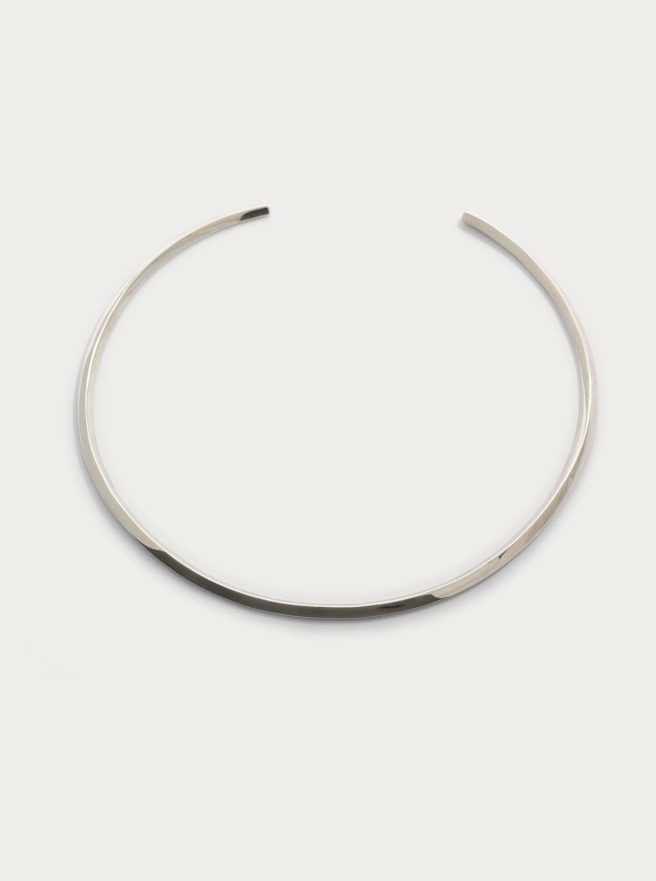 silver solid choker cuff necklace