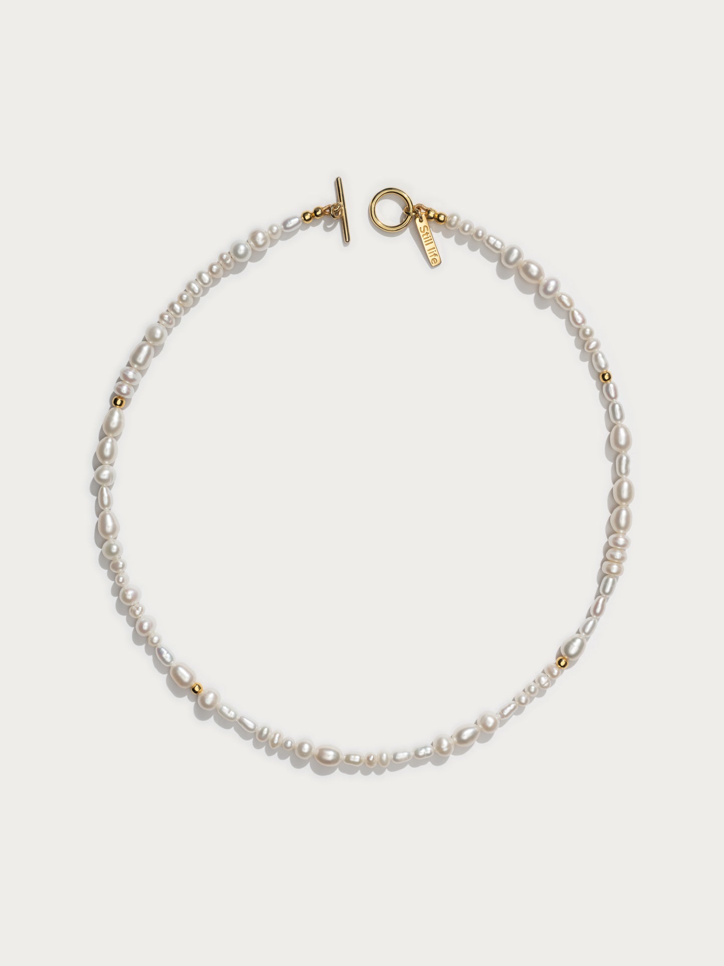 Freshwater Pearl Ligne Necklace - Gold