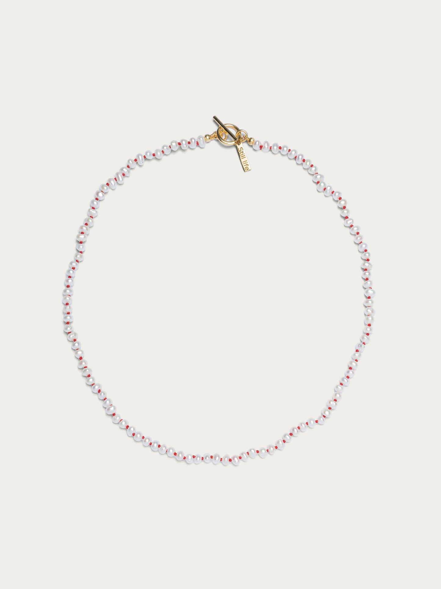 50% OFF Knotted pearl necklace - Red Gold