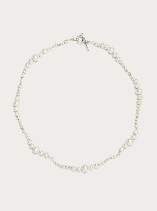 Freshwater Pearl Necklace - Silver
