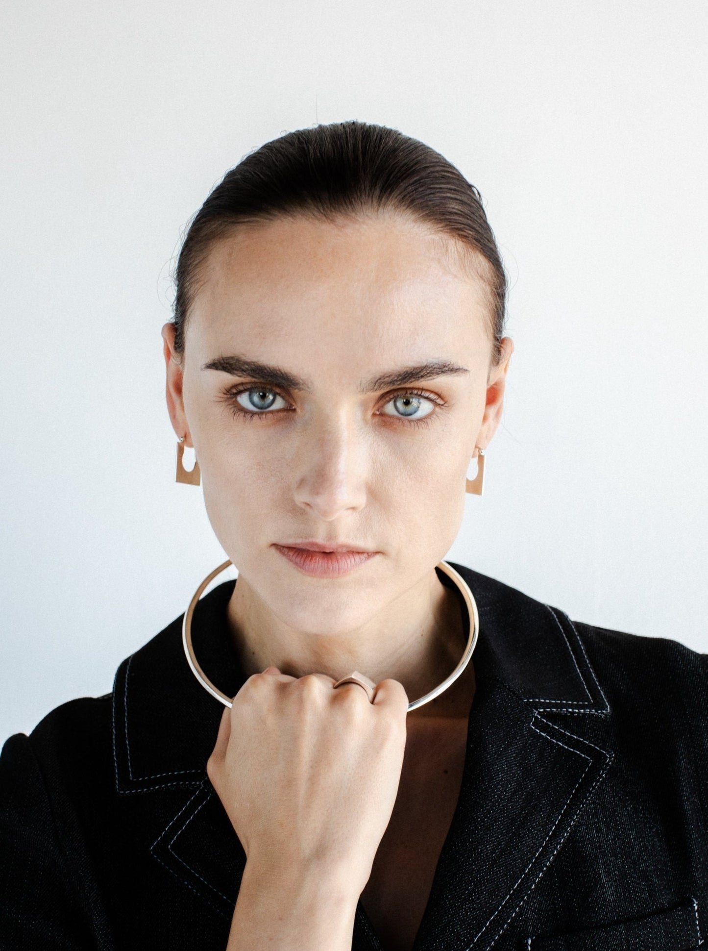 Square plate Hoop Earrings LAST PAIR