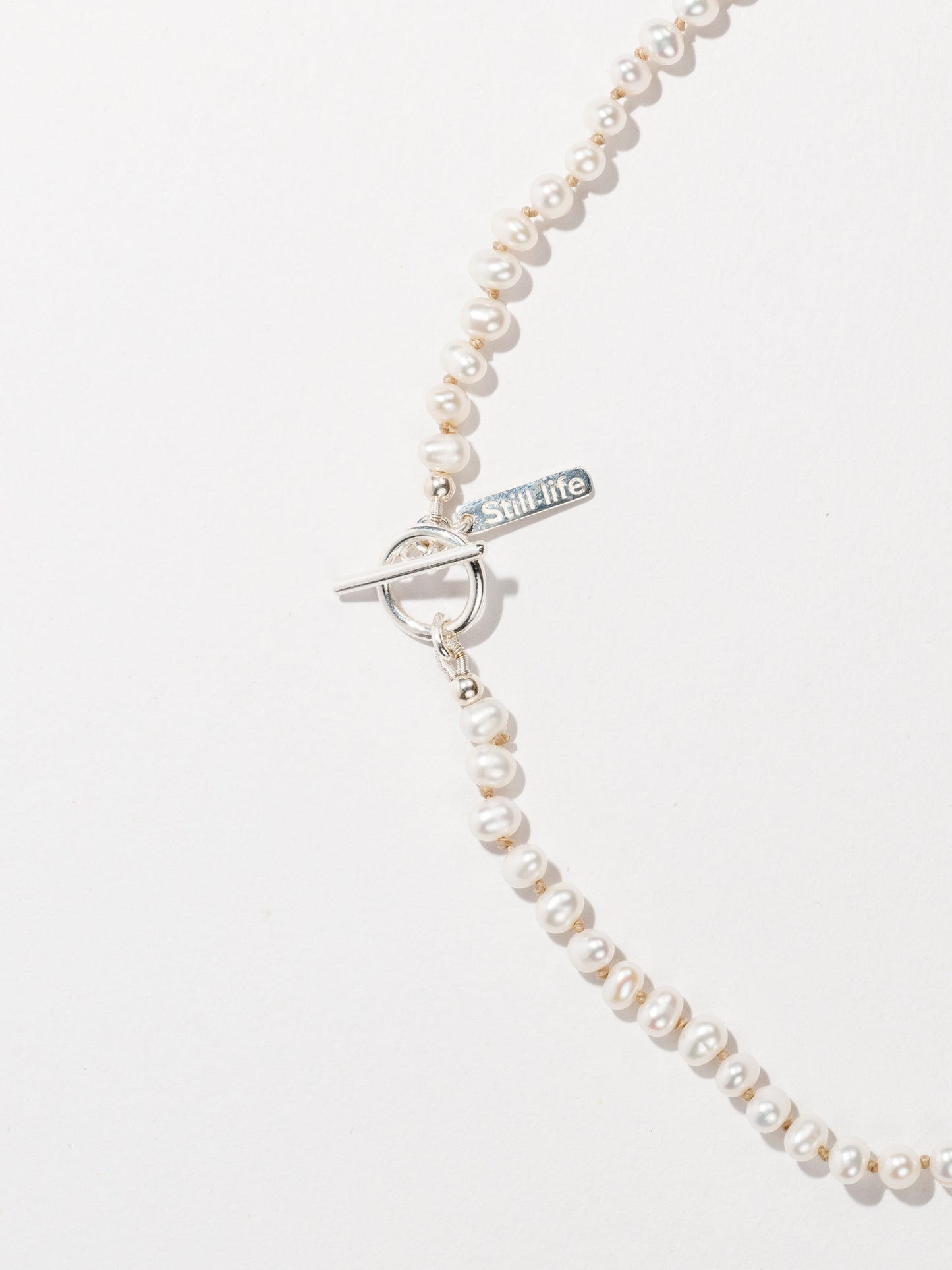 Knotted pearl necklace - Nude