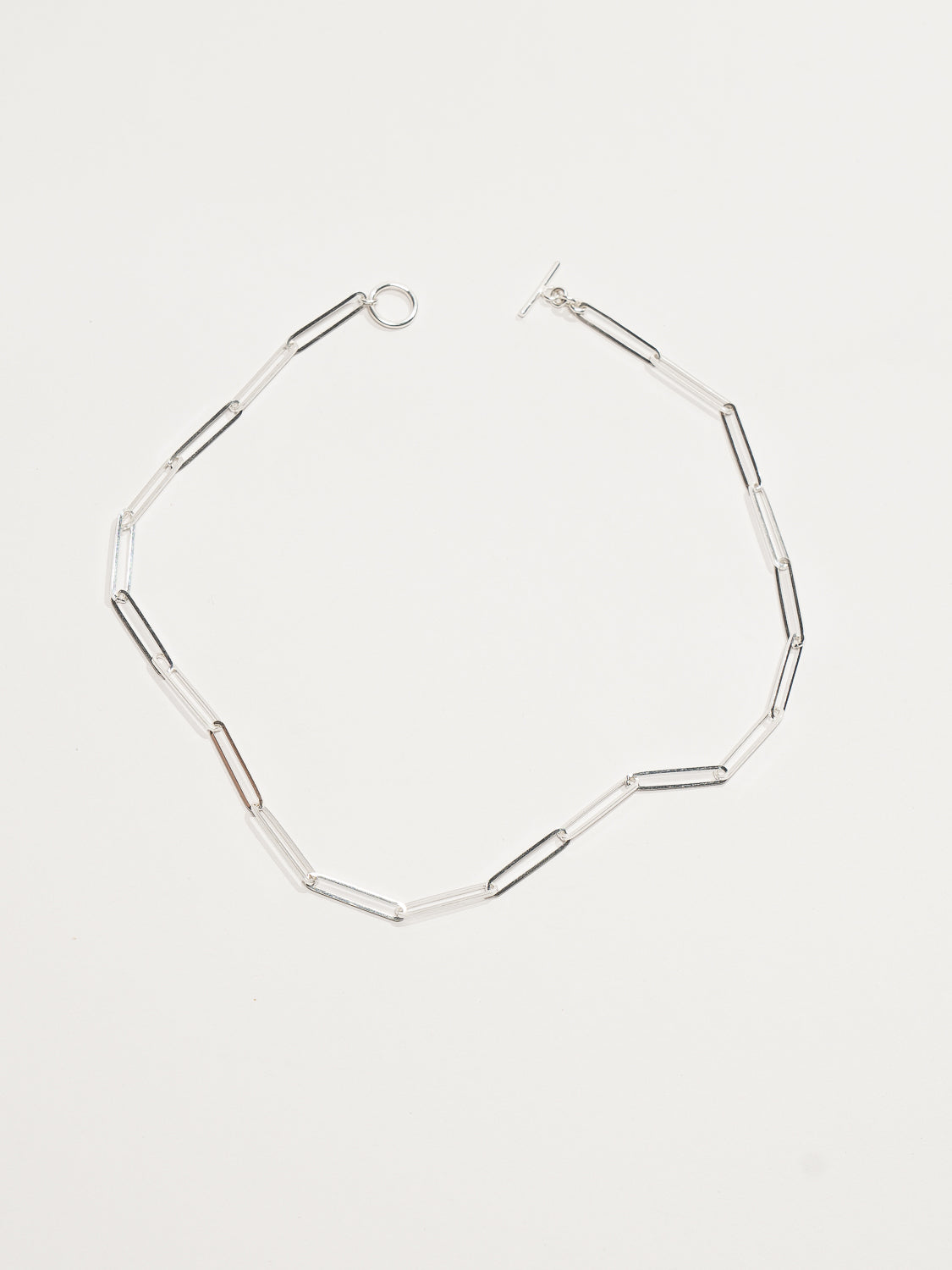 Stříbrný Paper clip řetěz.