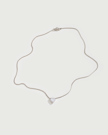 faceted heart necklace 
