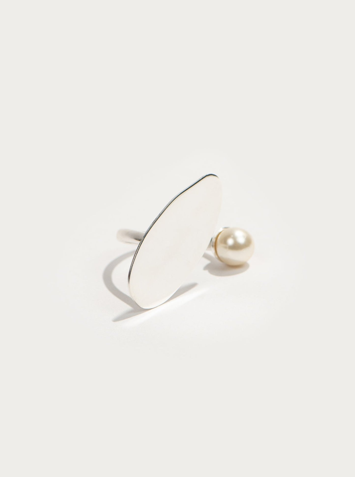 Boulder Ring s perlou. Unique Statement Silver Ring with pearl. 