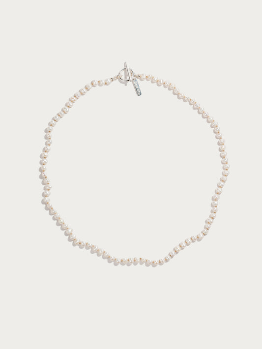 Knotted pearl necklace - Nude