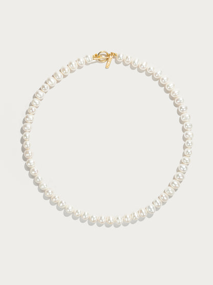 Classic Pearl Necklace Gold 