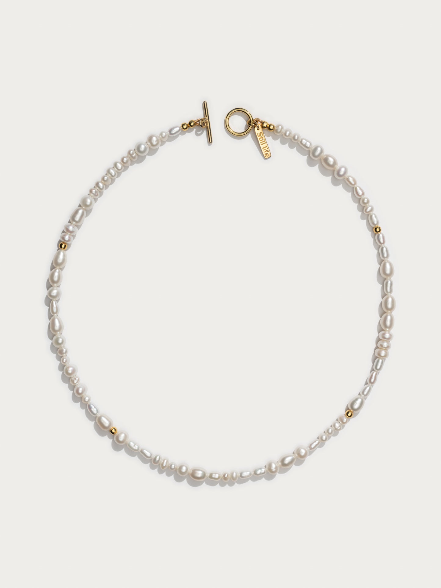 Freshwater Pearl Ligne Necklace - Gold