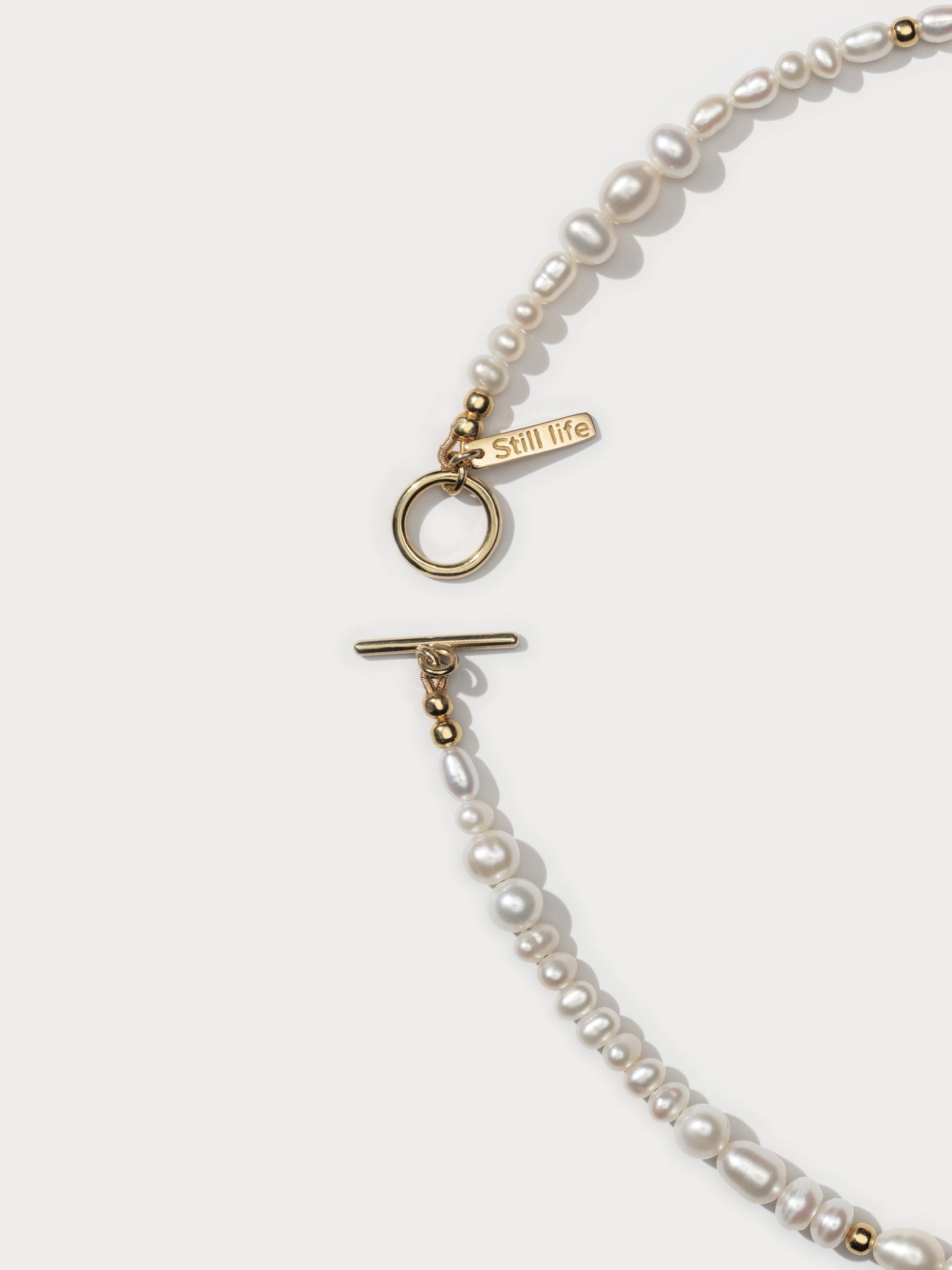 Freshwater Pearl Ligne Necklace - Gold