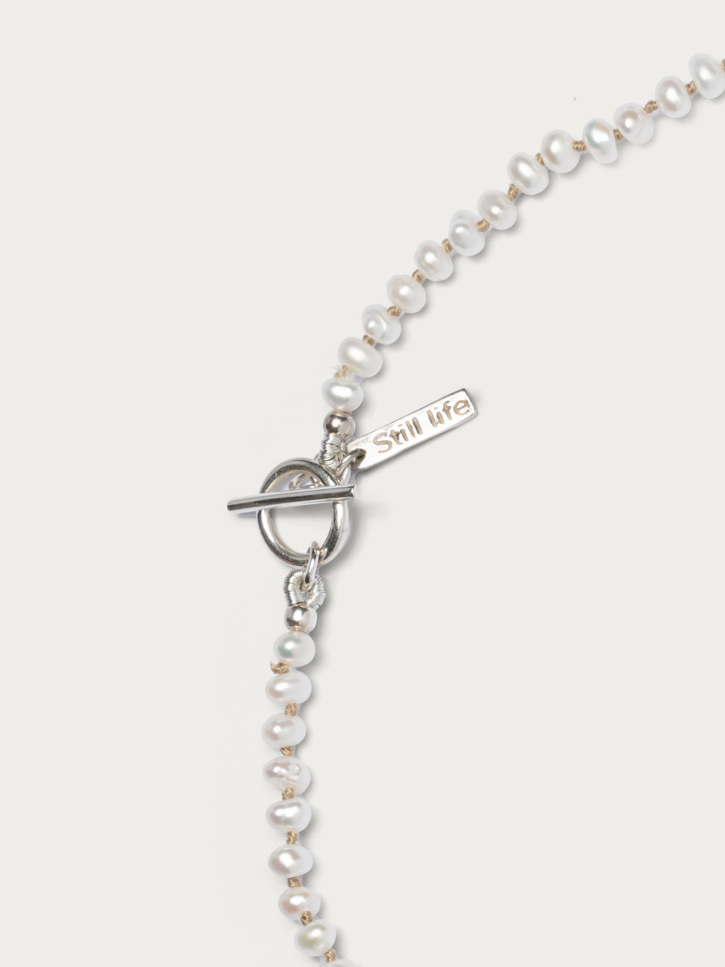 Knotted pearl necklace - Nude