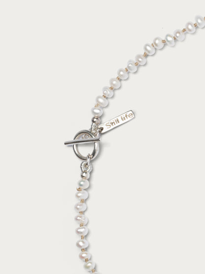 Knotted pearl necklace - Nude