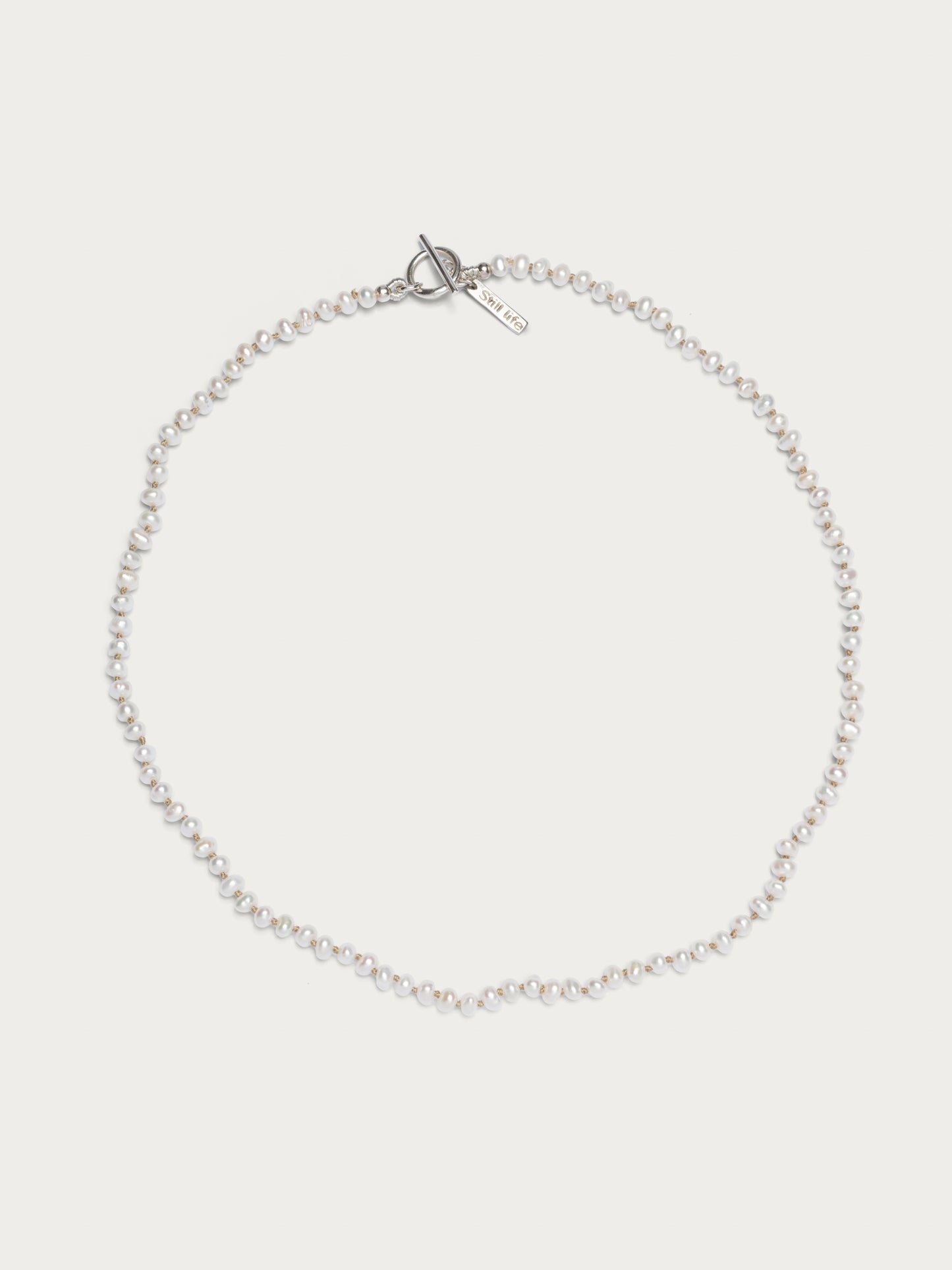 Knotted pearl necklace - Nude