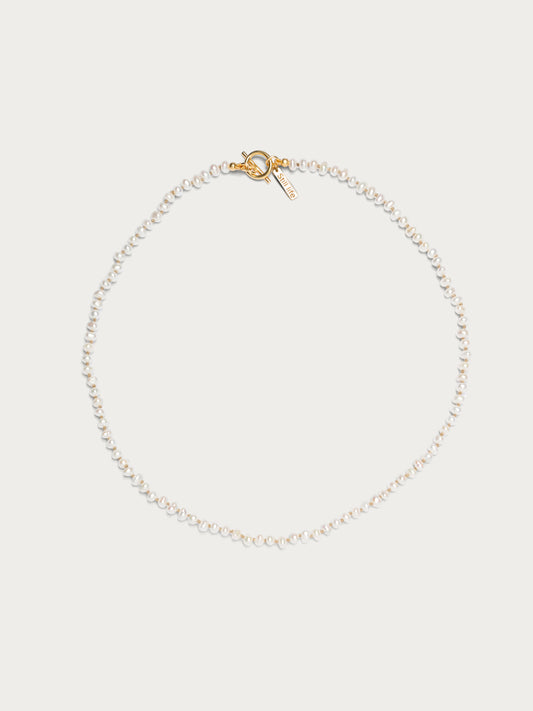 Knotted pearl necklace - Nude Gold