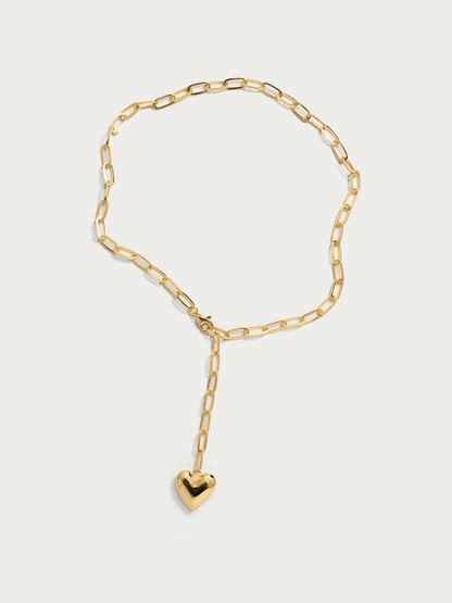 Heart Chain Necklace - Gold