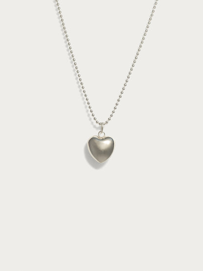 Big Silver Heart Necklace