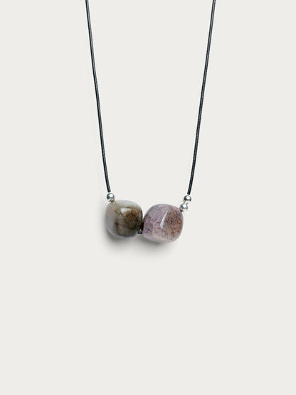 50% OFF Agate Stone Necklace #3 Brown / Purple