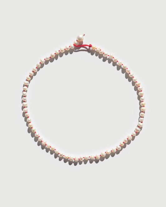 Freshwater Pearl Necklace - Red