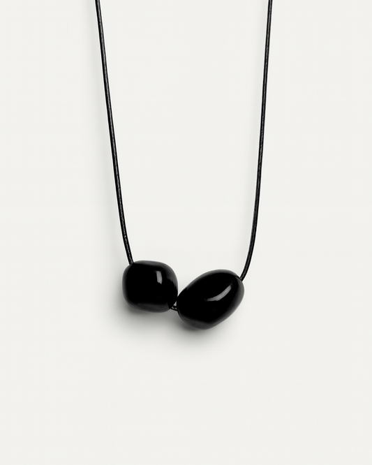 Black Agate Stone Necklace