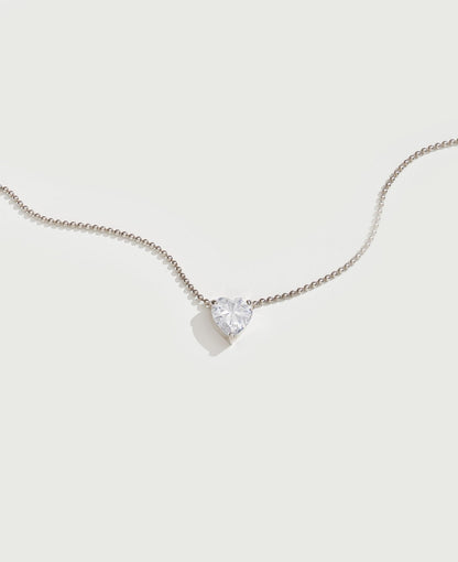 Pure White Heart Necklace