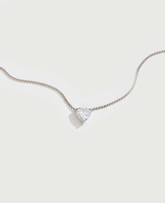 Pure White Heart Necklace