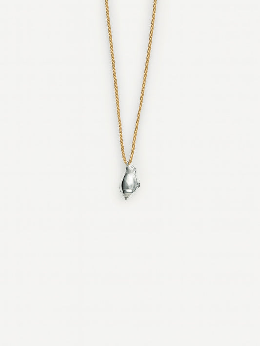 Silver Mini Atoll Shell Pendant -  Nude