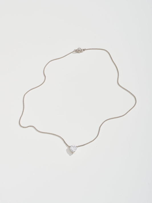 Pure White Heart Necklace