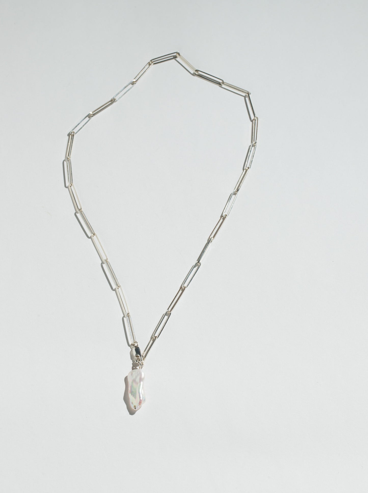 Angle Necklace with Pearl