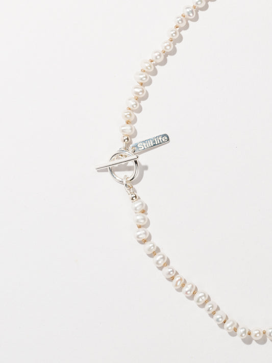 Knotted pearl necklace - Nude
